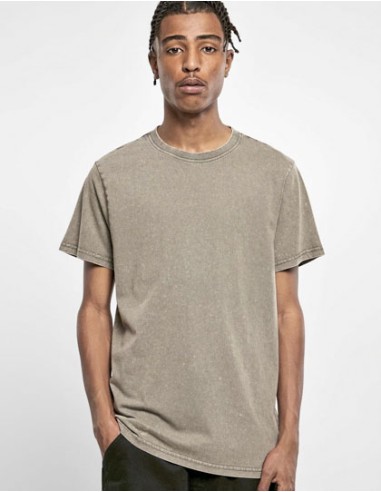 BUI-BY190-Acid Washed Round Neck Tee